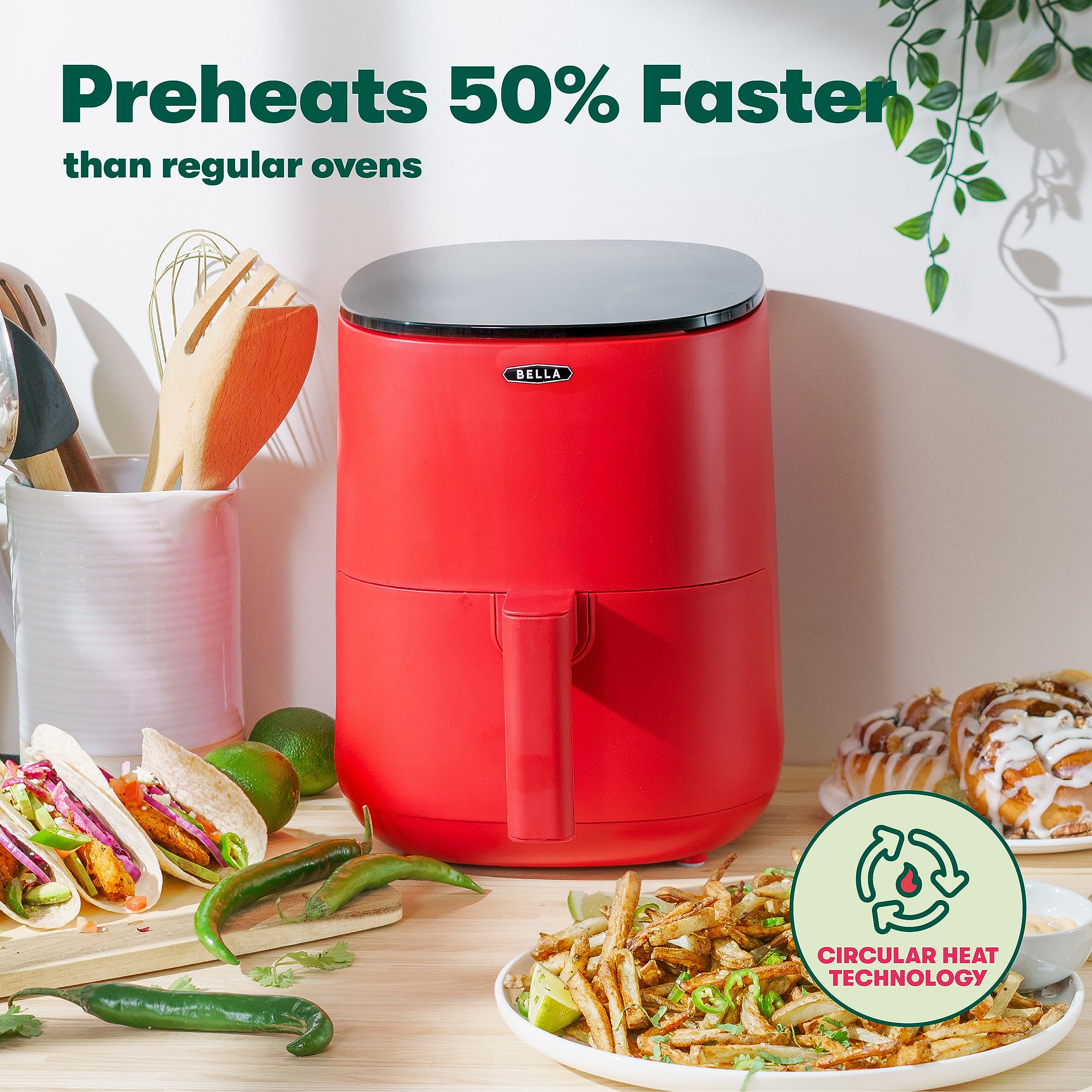 Bella 2.9 Qt Touchscreen Air Fryer Oven And 5-In-1 Multicooker With Removable Nonstickdishwasher Safe Crisping Tray And Basket,